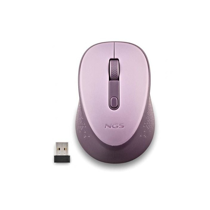 Ratón Inalámbrico NGS Dew Lilac/ Hasta 1600 DPI/ Lila
