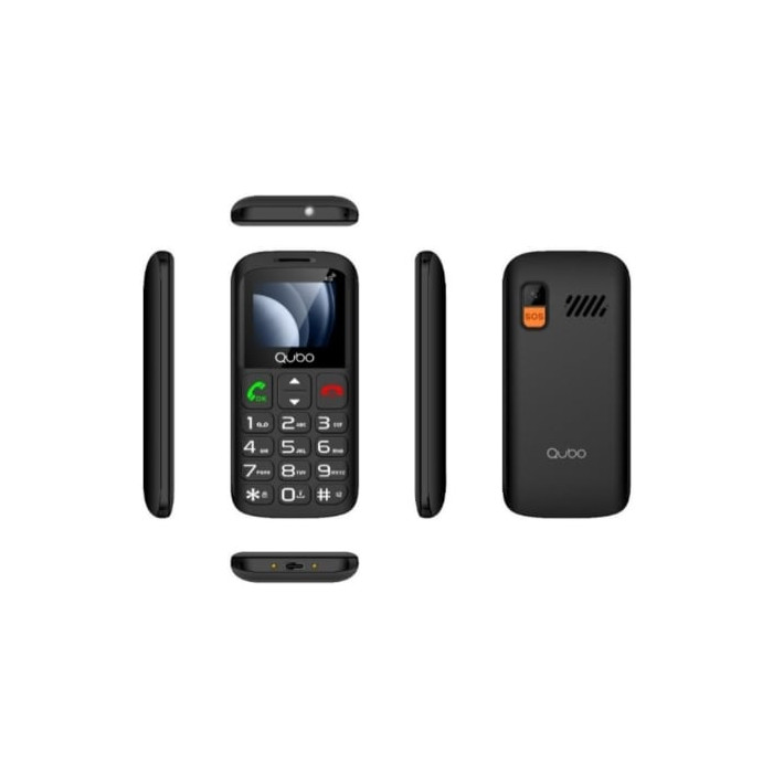 Teléfono Móvil Qubo P-186BKC 4G para Personas Mayores/ Negro