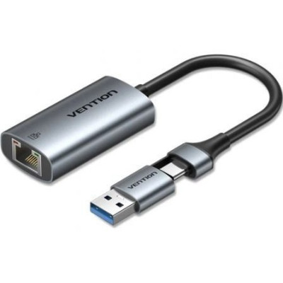 Adaptador USB/USB Tipo-C - RJ45 Vention CFQHB/ 1000Mbps
