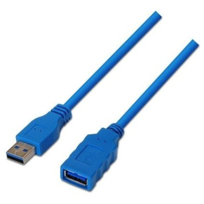 Cable Alargador USB 3.0 Aisens A105-0046/ USB Macho - USB Hembra/ Hasta 9W/ 625Mbps/ 2m/ Azul