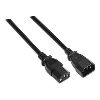 Cable Alargador de Alimentación CPU Aisens A132-0171/ IEC C13 Hembra - IEC C14 Macho/ Hasta 1500W/ 1.5m/ Negro