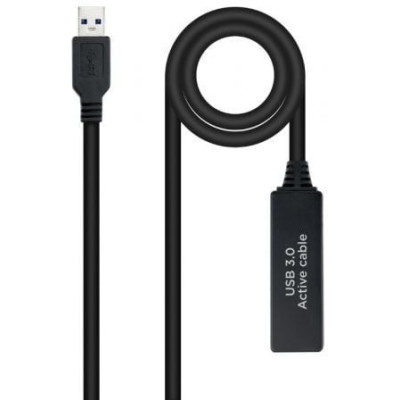 Cable Alargador Amplificador USB 3.0 Nanocable 10.01.0312/ USB Macho - USB Hembra/ 10m/ Negro