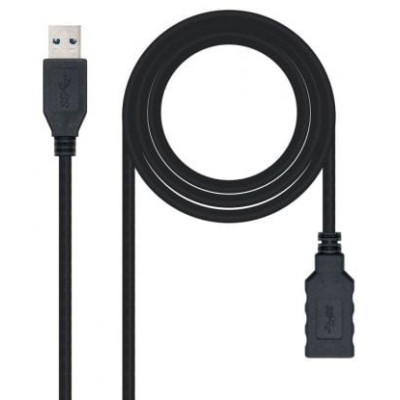 Cable Alargador USB 3.0 Nanocable 10.01.0903-BK/ USB Macho - / USB Hembra/ 3m/ Negro
