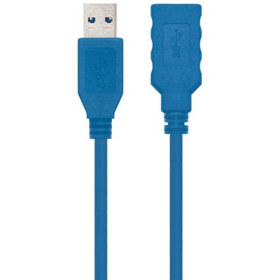 Cable Alargador USB 3.0 Nanocable 10.01.0901/ USB Macho - USB Hembra/ 1m/ Azul