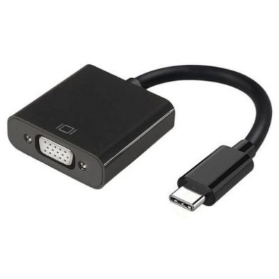 Conversor USB Tipo-C Aisens A109-0347/ USB Tipo-C - VGA Hembra/ 15cm/ Negro