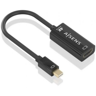 Conversor Aisens A125-0904/ Mini DisplayPort Macho - HDMI Hembra/ 15cm/ Negro