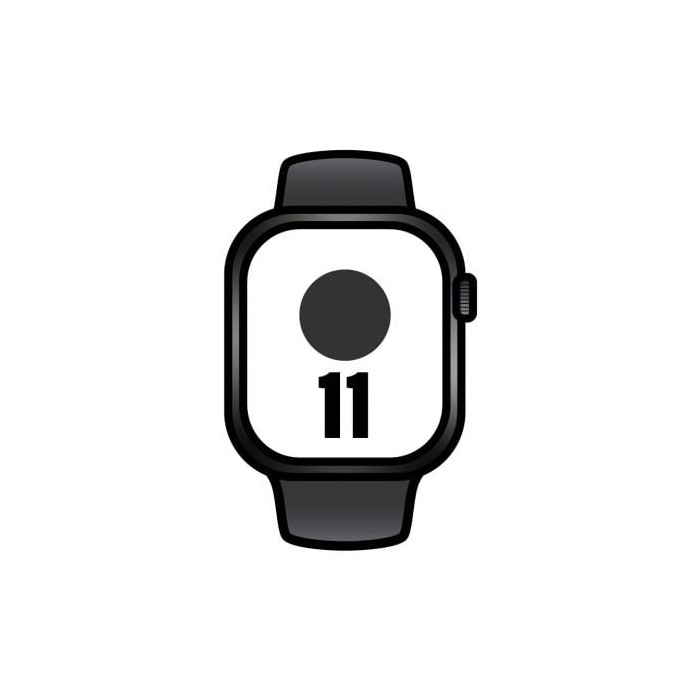 Apple Watch Series 11/ GPS/ 42mm/ Negro Azabache/ Correa Deportiva Negra (S/M) | Apple Watch