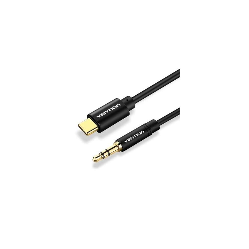 Cable Conversor Audio Vention BGABG/ USB Tipo-C Macho - Jack 3.5 Macho/ 1.5m/ Negro | Audio