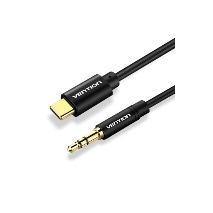 Cable Conversor Audio Vention BGABG/ USB Tipo-C Macho - Jack 3.5 Macho/ 1.5m/ Negro | Audio
