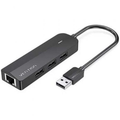 Hub USB 2.0 Vention CHPBB/ 3xUSB/ 1xMicro USB PD/ 1xRJ45