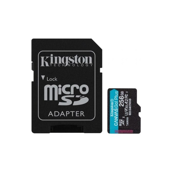 Tarjeta de Memoria Kingston CANVAS Go! Plus 256GB microSD XC con Adaptador/ Clase 10/ 200MBs | Tarjetas de Memoria