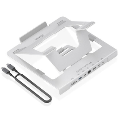 Soporte de Sobremesa - Docking USB Tipo-C Aisens ASUC-7P045-GR/ 1xUSB/ 1xUSB Tipo-C/ 1xHDMI/ 1xRJ45/ 1xLector de Tarjetas/ 1xUSB