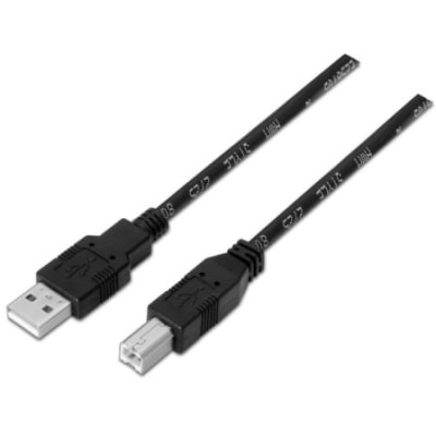 Cable USB 2.0 Impresora Aisens A101-0006/ USB Tipo-B Macho - USB Macho/ 1.8m/ Negro