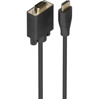 Cable Conversor Aisens A122-1012 SVGA Macho/ HDMI Macho/ 2m/ Negro