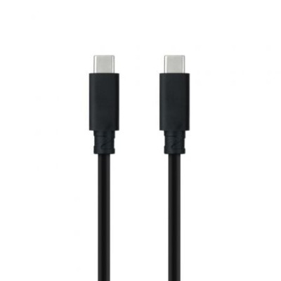 Cable USB 3.1 Tipo-C Nanocable 10.01.4100/ USB Tipo-C Macho - USB Tipo-C Macho/ Hasta 100W/ 10Gbps/ 50cm/ Negro