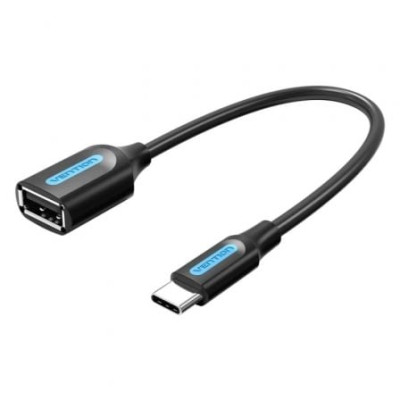 Cable USB 2.0 Tipo-C Vention CCSBB/ USB Tipo-C Macho - USB Hembra/ 15cm/ 480Mbps/ Negro