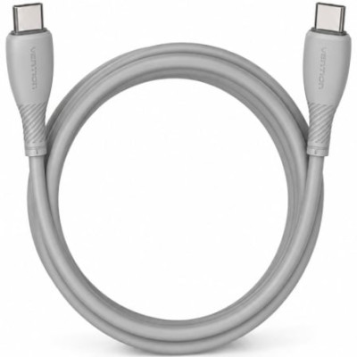 Cable USB 2.0 Tipo-C Vention TRVHH/ USB Tipo-C Macho - USB Tipo-C Macho/ Hasta 60W/ 480Mbps/ 2m/ Gris