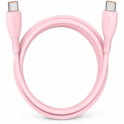 Cable USB 2.0 Tipo-C Vention TRWPF/ USB Tipo-C Macho - USB Tipo-C Macho/ Hasta 100W/ 480Mbps/ 1m/ Rosa
