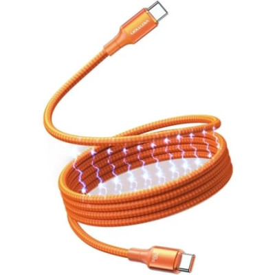 Cable Magnético USB 2.0 Tipo-C 5A Vention TSAOG/ USB Tipo-C Macho - USB Tipo-C Macho/ Hasta 240W/ 480Mbps/ 1.5m/ Naranja