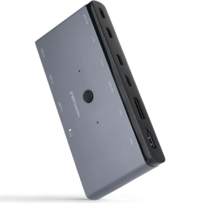 Switch Conmutador 8K Nanocable 10.12.0003/ 1x HDMI/ 1x DisplayPort/ 3x USB/ 2x USB Tipo-C/ 1x Jack 3.5mm/ 2x USB Tipo-C PD