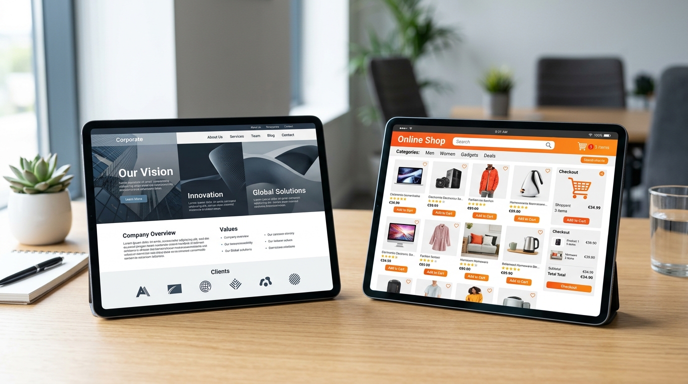 Diferencies entre web corporativa i botiga online